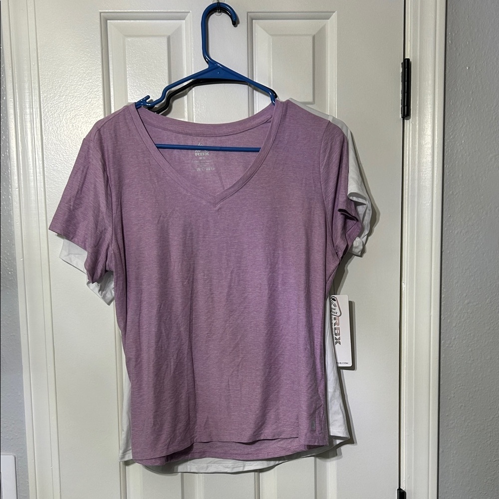 Reebok Purple and white 2 pack V-Neck Short Sleeve Tee